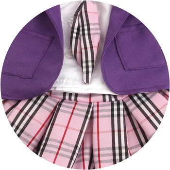 18-palcové Dievčatá bábiky šaty Purple školskú uniformu Americký novorodenca oblečenie, hračky pre deti fit 43 cm bábiky baby c791