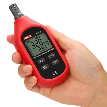 JEDNOTKA UT333/UT333BT Mini Teplota Vlhkosť Meter; Priemyselné/Home Vlhkomer, LCD Podsvietenie displeja, Indikácia slabej Batérie