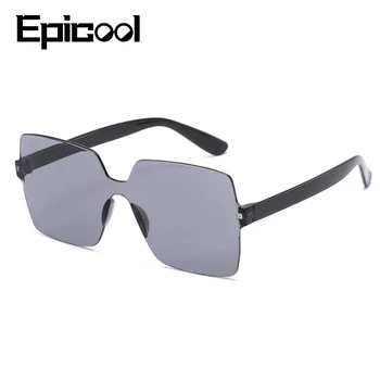 Epicool Frameless slnečné Okuliare Ženy Námestie Candy Farby slnečné Okuliare Tichom Transparentné Objektív Dámy Nadrozmerné Okuliare UV400