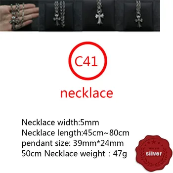 C41 S925 mincový striebro náhrdelník osobnosti punk štýl reťazca sveter reťazca despotický kotvy písmen s reťazcom hot