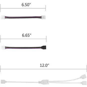 95pcs Led Pásy Spojenie 5050 4 Piny RGB LED Pásy Svetla jumper Drôt Pripojenie Terminálu Spájať T/L-Shaped Led Konektor Auta