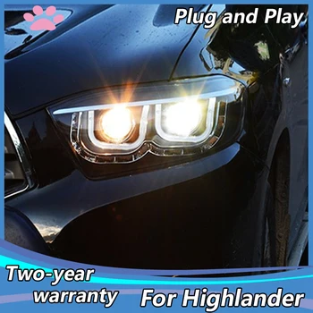 Auto Styling pre Toyota 2009-2011 Highlander Reflektor LED Reflektor LED DRL dvojité U Anjela Oko hid predné svetlo Príslušenstvo