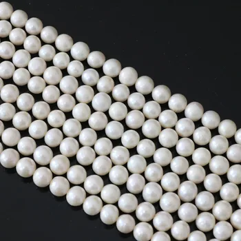 Elegantný 7-8mm prírodná biela usadenina umelo pestované perly voľné korálky ženy kutilov, veľkoobchod maloobchod šperky o kolo 15inch B1324