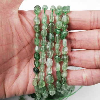 YHBZRET 4~7mm Prírodného Kameňa crystal Green jahoda Quartz Nepravidelný Štrku dištančné Voľné korálky pre Šperky robiť náramky urob si sám