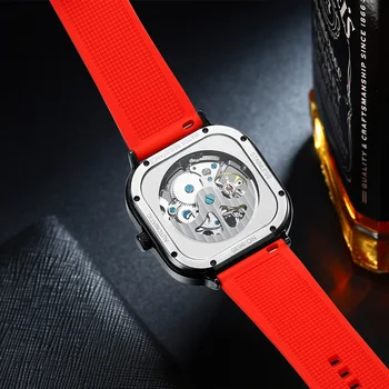 2020 nové pánske automatické hodinky top značky luxusné silikónové popruh duté Swiss námestie desať hodinky