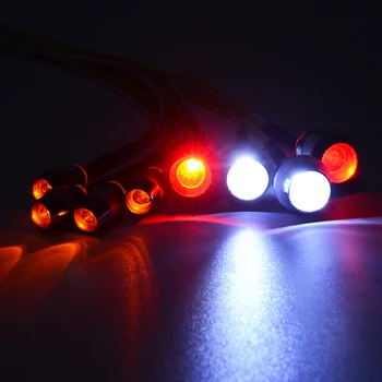 8 LED RC Svetla Kit, Svetlomety, zadné svetlo Led Svetlá Biela Červená Žltá Farba pre 1/10 1/8 Rozsahu Rc Auto Truck
