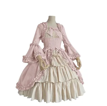 Vintage Retro Šaty, Šaty pre Ženy Stredoveké Gotické Dresse Cosplay Princezná Plus Veľkosť Kvetinové Šaty guľové Šaty Vestidos