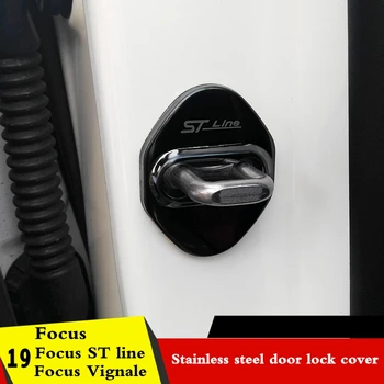 4PCS Auto Door Lock Spony kryt Poistky Stop Anti Hrdze Dverný Zámok krytu Chránia Pracky Kryt pre Ford Focus Vignale/ST-line 2019