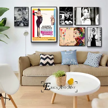 Audrey Hepburn Ročník Filmové Plagáty a Tlačí na Steny umelecké Dekoratívne Obrázok Plátno, Maľovanie Na Obývacia Izba Domova bez rámu