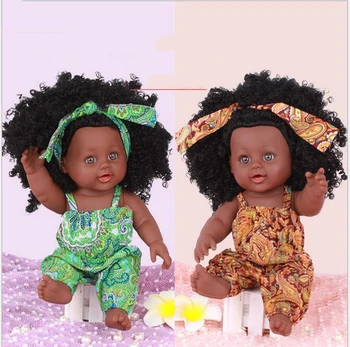 30 CM Čierne Africké Dievča Dieťa Reborn Bábiky Silikónové Vinyl Deti Lacné Hračky, Darčeky Zbierky