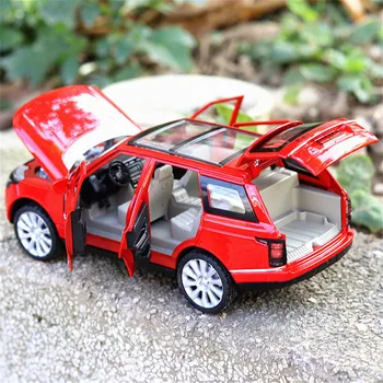 Model auta 1/24 range rover off-road vozidla zliatiny vytiahnuť späť diecast autá zvuk, svetlo, Ozdoby, hračky pre chlapcov, Vianočné darčeky