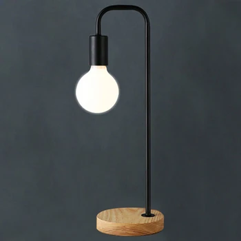 Nordic retro stolná lampa spálňa nočné osvetlenie kancelárií osobnosti tvorivý stručné ochrana očí žiarovka dreva dekoratívne lampy