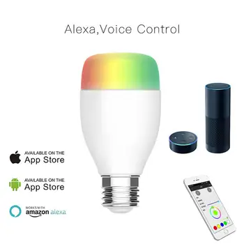 Smart WiFi Žiarovky Farebné Led Lampa RGB E27 Wake-Up Teplé Svetlo s Alexa Hlas, Diaľkové Ovládanie Domovská stránka Google Veselé Svetlá