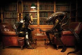 Alien vs. Predator medzinárodnej Šachovej hre Zábavné umenie Plagátu Hodvábne Tkaniny Tlače Wall Art, Ozdoby Na obývacia izba