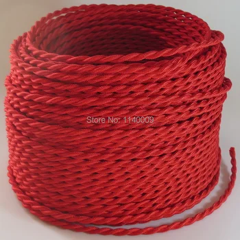 Žiarivá Červená Farba, 2 x 0.75mm2 Skrútený Kábel Twisted Elektrické Drôty zakrytou Drôt