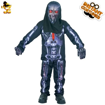 Halloween Deti Chlapca 3D Robot Lebky Kostra Kostýmy Purim Cosplay Oblečenie Strany Fancy Dress Up pre Deti s Darček