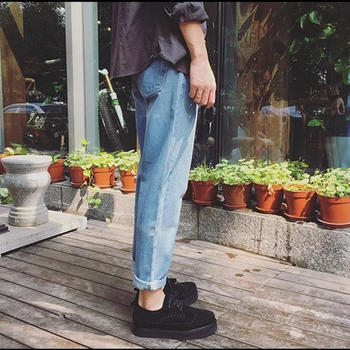 Veľkoobchod 2020 Módne Bežné ulici hárem Japonský džínsy jar nové jednoduché pánske mládež kórejský Slim straight leg džínsové nohavice