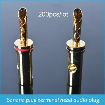 Hot predaj 200pcs Banánových konektor reproduktora adaptér terminálu hlavu audio konektor Kombá sídlo panel na stenu drôt reproduktora