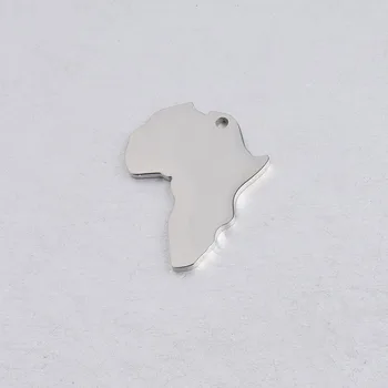 Jaymaxi Afrika Mapa Kúzlo Zrkadlo Leštenej Nerezovej Ocele Prázdne Pečiatka Vyryté Prívesok 21*26 mm 20piece/veľa