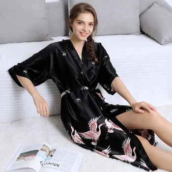 2020 Lete Hodvábny Župan Ženy tvaru Sleepwear Saténový Župan Žena Sleepwear Dlho Nightgown Pyžamo Femme Saténové Pyžamá Pre Ženy