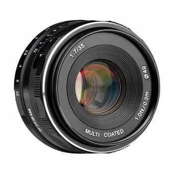 Meike MK-35-1.7 35mm F1.7 Manuálne ostrenie Objektívu APS-C pre Canon, Nikon, Sony Fuji 4/3 Mount Mirrorless Fotoaparáty