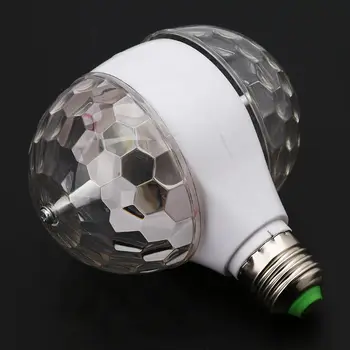 Nové E27 RGB LED Fáze Svetlo Laserový Projektor Lampa Double head-obojsmerný Automatické Otáčanie Žiarovka