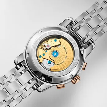 Karneval luxusné značky Trícia T25 svetelný vojenské Automatické hodinky muži Hodinky Sapphire plnej ocele nepremokavé hodiny uhren
