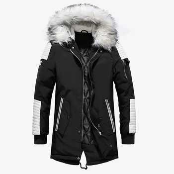 Zimná bunda pre Mužov s veľkým kože, dlhé jesenné a zimné kabát pre Mužov
