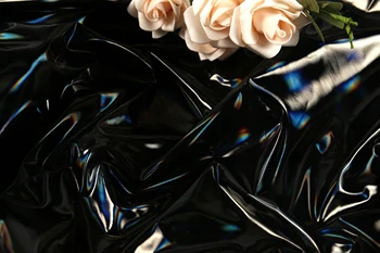 Farebné bright black pu Dúha film, textílie, Zrkadlo, reflexné odevy, nepremokavé Dizajnér Nadol bunda kožené textílie