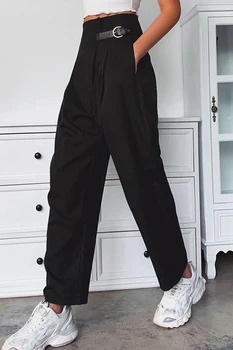 2020 Jeseň Zima Bežné Čierna Žena Nohavice Nohavice Luxusné Dizajnér Žena Oblečenie Street Wear