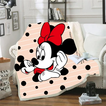 3D Mickey Minnie Vytlačené Sherpa Deka Gauči Deka Pokrytie Cestovných posteľná bielizeň Zásuvky Velvet Plyšové Hodiť Fleece Deka prehoz cez posteľ