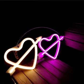 LED Neon Svetla Batérie Powered Amor Milujúceho Srdca Nočné Svetlo Svadobný Deň svätého Valentína Navrhnúť Vianočné Dekorácie, Lampy