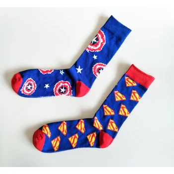 2 Páry Hero Pack Ponožky Osobnosti Cartoon Dizajn Dlho Posádky Ponožky Super Hrdina Teplé Ulici Ponožky Pre Človeka