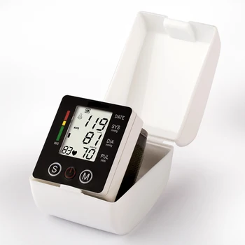 Anglický Hlas Manžeta Zápästia Sphygmomanometer Blood Presure Meter Monitor Tepovej frekvencie Pulzu Prenosné Tonometer BP s puzdrom