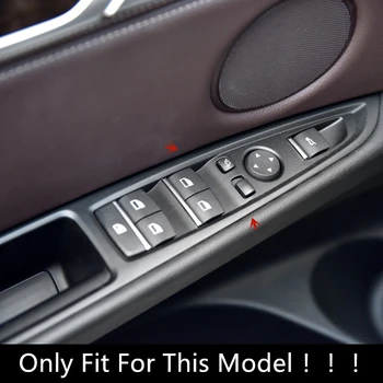 ABS 4Pcs Auto okenného Skla Zdvíhacie Tlačidlá Rám Pre BMW X5 F15 X6 F16-2018 LHD Automatické Dvere, lakťová opierka Panel Dekorácie Obtlačky