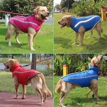 Nepremokavé Oblečenie pre psy pre Veľké Psy Zime Teplé Veľký Pes Bundy Čalúnená Obloženie Pet Kabát Bezpečnostné Reflexné Dizajn, Psie Oblečenie