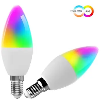 E14 Bluetooth RGB LED Žiarovka Žiarovka E14 LED Lampa S IR Diaľkové Ovládanie Žiarovky Krytý Domova Inteligentné Osvetlenie Lampa