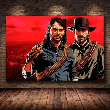 Hra Red Dead Redemption 2 Plátne, Plagát Wall Art Print Maľby, Tapety, Dekoratívne Cuadros Stenu Obrázok pre Obývacia Izba