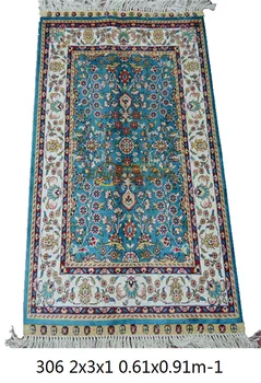Obdĺžnikový ručné perzský koberec hodváb hodvábny koberec koberec