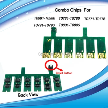 ATRAMENT SPÔSOBOM T0781-T0786 T0771-T0776 Kompatibilný so zoznamom čipy s tlačidlo reset pre Epson Remeselníka 50 R260 R380 R280 RX580 RX680 RX595