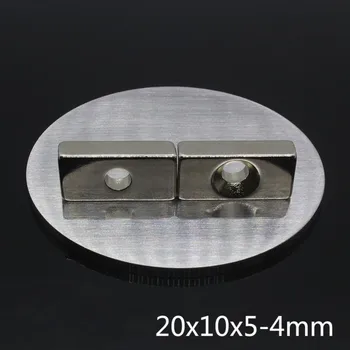 10pcs neodýmu magnet 20 x 10 x 5 mm, otvor 4 mm Malé Námestie N35 NdFeB Super Silné Silné Vzácnych Zemín magnety 20*10*5