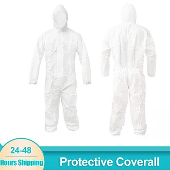 Jednorazové Coverall Prachu Sprej Vyhovovali Siamské Non-tkané protiprachová Oblečenie Biele Práce Bezpečne Zabezpečenia Ochrany Oblečenie