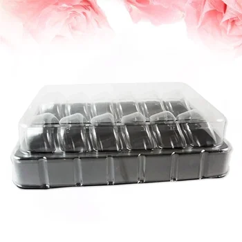 12pcs 12-grid Tlak-dôkaz Obdĺžnikový Macaron Kontajnery, Plastové Jasné Macarons Box Pečivo Obaly Boxy