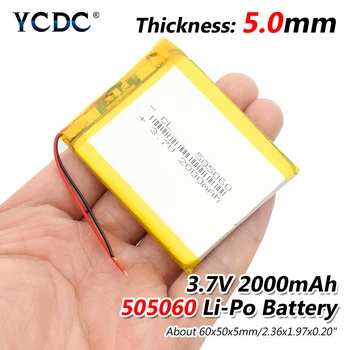 YCDC 3,7 V Lítium-Polymérová Batéria GPS Navigácie 505060 2000mah Batéria Veľká Kapacita Batérie Li-Po Nabíjateľné Batérie