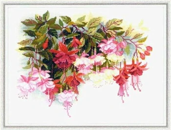 Kvalitné Krásne Horúce Predávať Počíta Cross Stitch Auta Fuchsia Kvet, Kvety riolis 1398