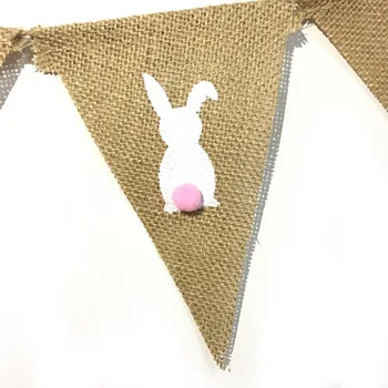 1pc Veľkonočné Pennant Vrecoviny Banner Bunny 2 Metre Králik Rustikálny Garland na Oslavu Dekor Veľkonočné Party Foto Rekvizity
