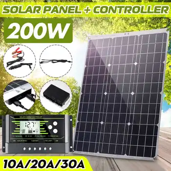 200W 18V Prenosný Solárny Panel Dvakrát USB Power Bankovej Rady Externé Nabíjanie Batérií Solárnymi Rada krokodílky nabíjačku do Auta