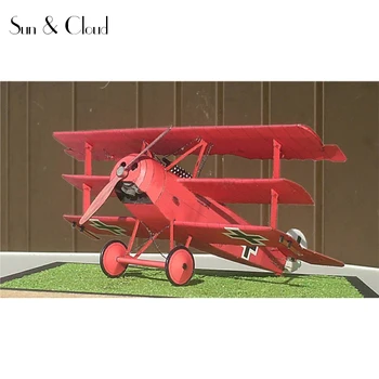 1:33 DIY 3D Fokker Dr. I 1918 Typ Tri Krídla Stíhačka Lietadlo Papier Model Zostaviť Ručné Práce Puzzle Hra DIY Deti Hračka