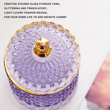 Sklo Šperky Skladovanie Jar Elegantné Transparentné Kandizovaný Cukor Môže Crystal Jar a Viečka Náhrdelník Krúžok Kontajner Domácnosti Organizátor