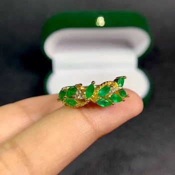 Móda Zelený smaragd Drahokam Krúžok pre ženy šperky certifikovaný prírodný klenot dom oko štýle gold color girl party darček